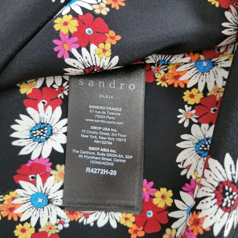 Sandro Paris Rony Silk Floral Dress Sz 1 - Picture 12 of 12